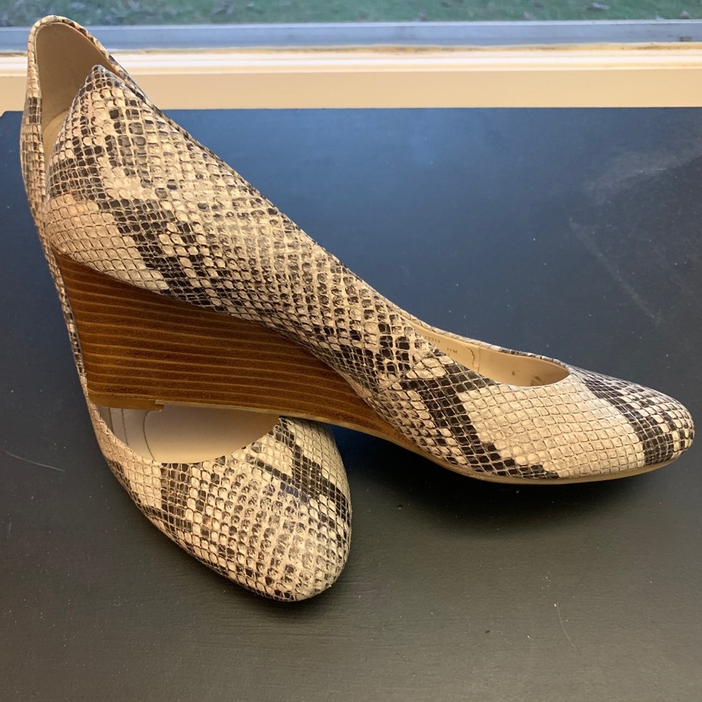 Snakeskin Wedge Heels
